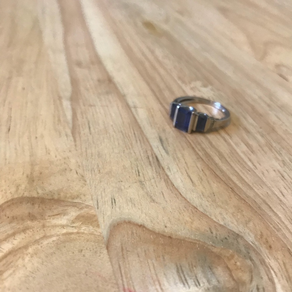 Lab created blue sapphire ring